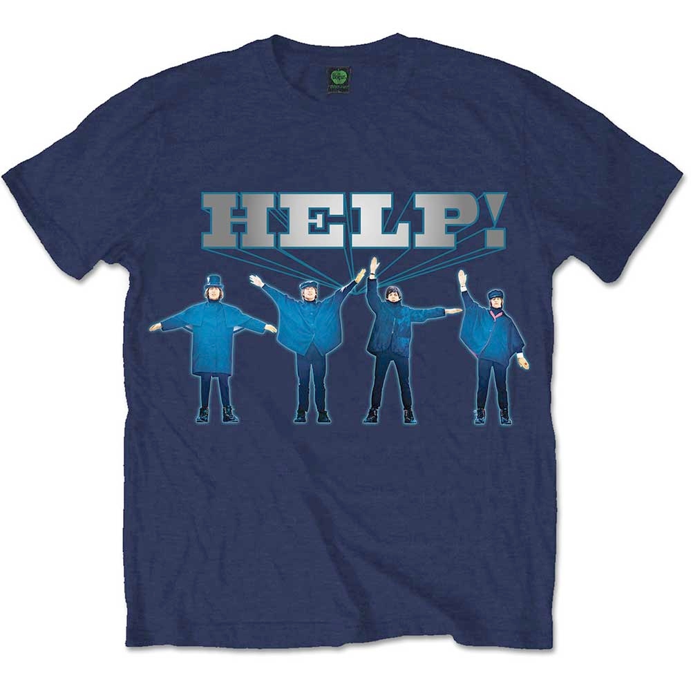 The Beatles - Help! Heren Tshirt - Blauw